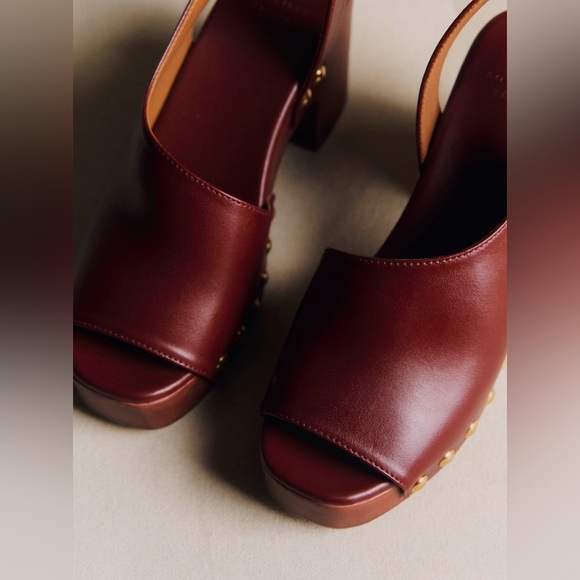 NIB Sezane Harper Leather Clogs, Size 8 - Picture 5 of 11